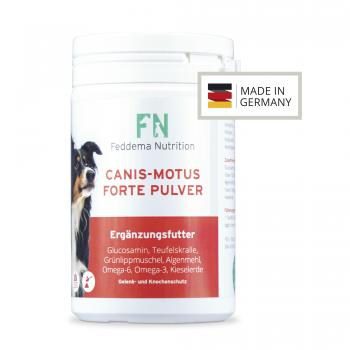 Canis Motus Forte Pulver - Ergänzungsfutter für Knorpel und Gelenke mit 45%Glucosamin, 8% Teufelskralle, Grünlippmuschel, MSM