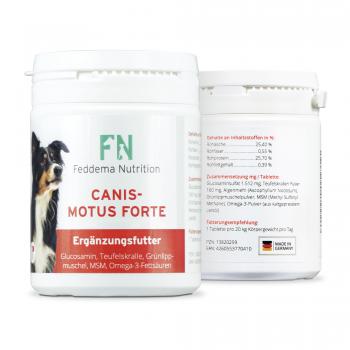 3 x Canis Motus Forte - Hunde-Ergänzungsfutter für Knorpel und Gelenke mit bis zu 3-mal mehr* Glucosamin, Teufelskralle, Grünlippmuschel, MSM