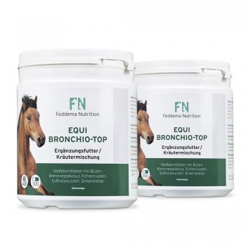 2 x Equi Bronchio Top - Pferde-Ergänzungsfutter für Bronchien und Atemwege mit Fichtennadel, Süßholz und Birke