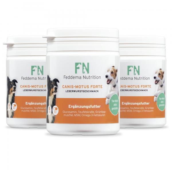 2 x Canis Motus Forte Leberwurst - Ergänzungsfutter für Knorpel und Gelenke mit Glucosaminsulfat 1512mg/Tb , Teufelskralle 160mg/Tb, Grünlippmuschel, MSM