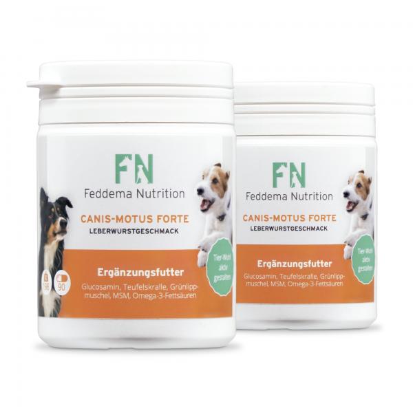 Canis Motus Forte Leberwurst - Ergänzungsfutter für Knorpel und Gelenke mit Glucosaminsulfat 1512mg/Tb , Teufelskralle 160mg/Tb, Grünlippmuschel, MSM