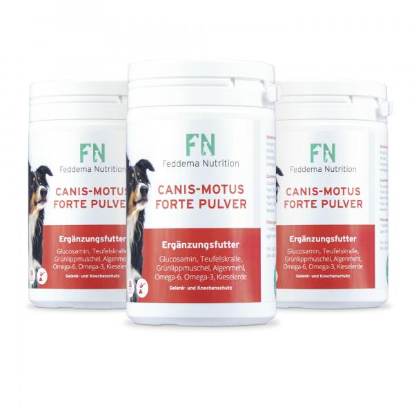 2 x Canis Motus Forte Pulver - Hunde-Ergänzungsfutter für Knorpel und Gelenke mit bis zu 3-mal mehr* Glucosamin, Teufelskralle, Grünlippmuschel, MSM