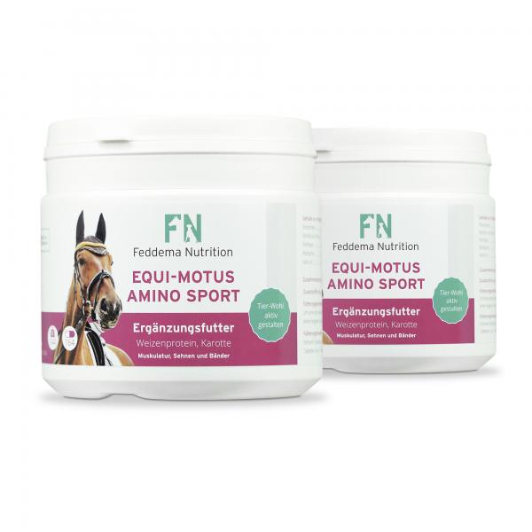 3 x Equi Motus Amino Sport - Pferde-Ergänzungsfutter für Muskeln und Energiehaushalt mit hochdosierten Aminosäuren