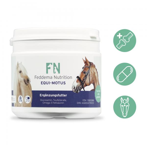 2 x Equi Motus - Pferde-Ergänzungsfutter für Knorpel und Gelenke mit Glucosamin, Teufelskralle und Omega-3 Fettsäuren